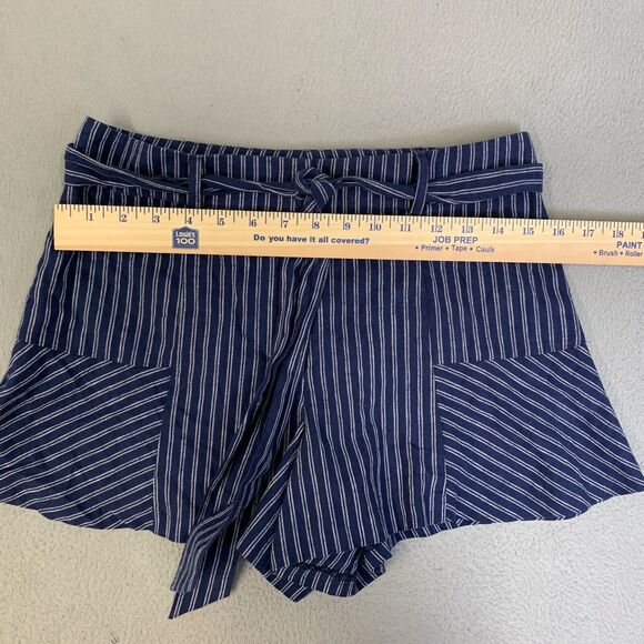 Parker Shorts Women’s Size 4 Nordstrom Rack NWT Blue W/White Pinstripes Tie Belt - Picture 15 of 16